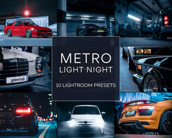 Metro Light Night Car Lightroom Presets (Desktop + Mobile)