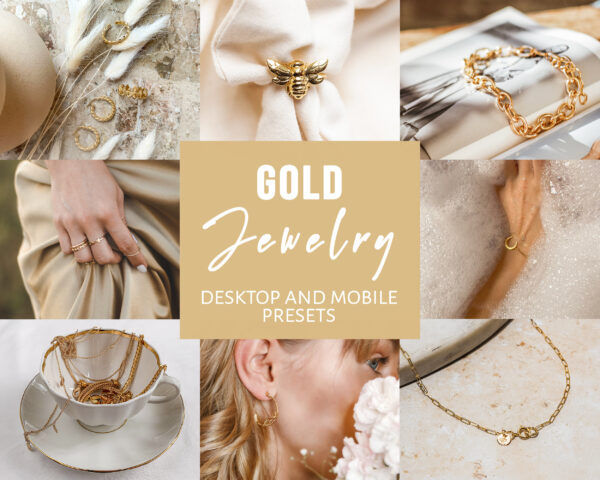 Gold Jewelry Lightroom Presets for Mobile And Desktop Gold Jewellery Presets