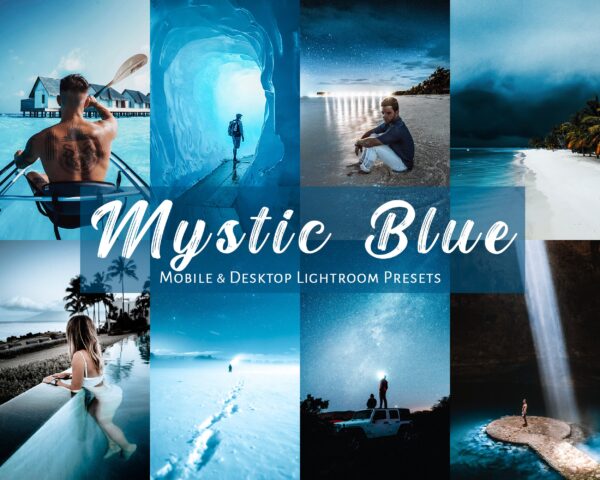 Blue Lightroom Presets for Mobile and Desktop Mystic Blue Presets Travel Presets