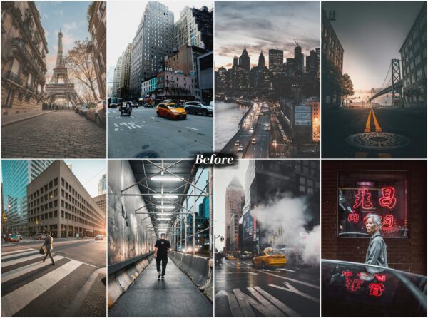 Black Cinematic Presets Lightroom Presets Bundle Mobile Presets City Street Dark Preset - Image 2