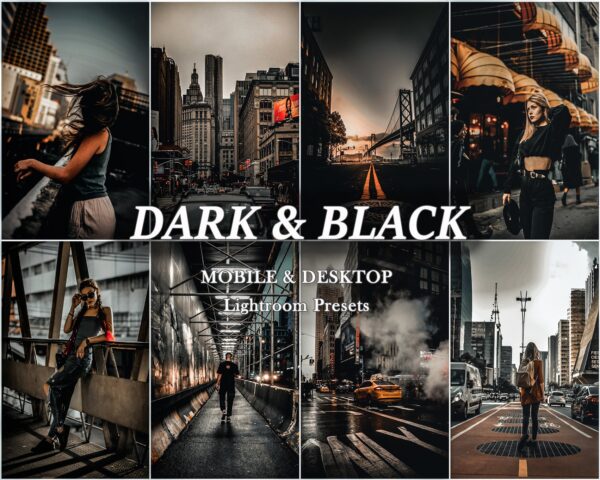 Urban Black Lightroom Presets Desktop And Mobile Preset Dark Elegant Faded Presets