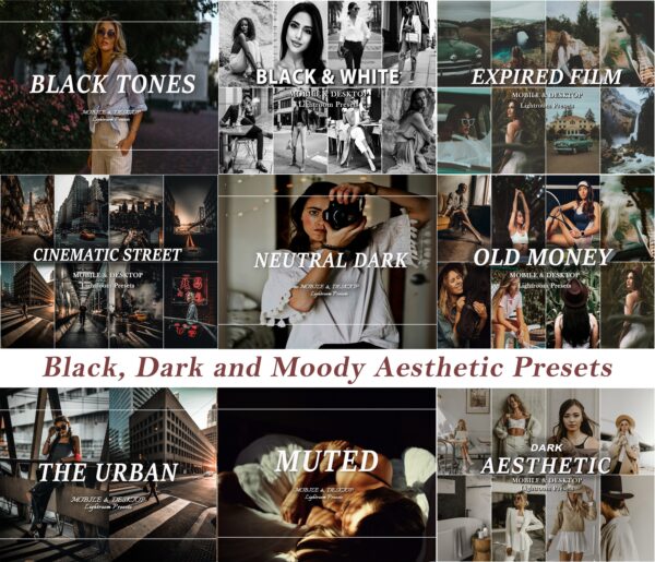 Black Cinematic Presets Lightroom Presets Bundle Mobile Presets City Street Dark Preset - Image 4