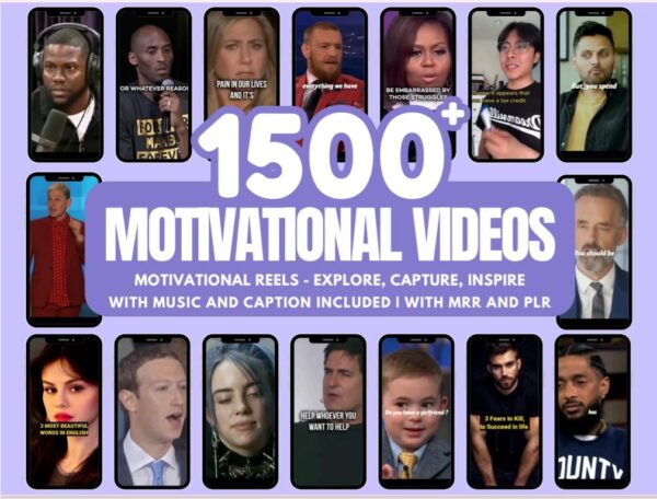 Motivational videos motivational reels inspirational videos PLR MRR Social Media Bundle