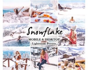 Snow Flake Winter LIghtroom Presets Christmas Mobile and Desktop Presets