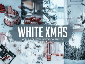White Christmas Lightroom Presets Mobile and Desktop Cozy Xmas Filters