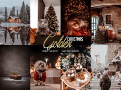 Golden Christmas Lightroom Presets Mobile and Desktop Xmas Filters