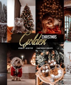 Golden Christmas Lightroom Presets Mobile and Desktop Xmas Filters