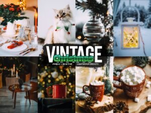 Vintage Christmas Lightroom Presets Mobile and Desktop Xmas Filters