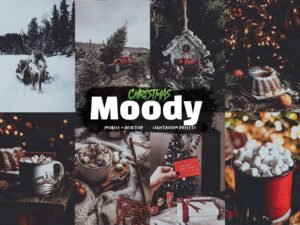 Warm Christmas Moody Lightroom Presets Mobile and Desktop Cozy Xmas Filters